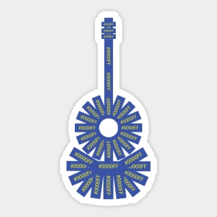 #0000FF Blues Guitar Sticker